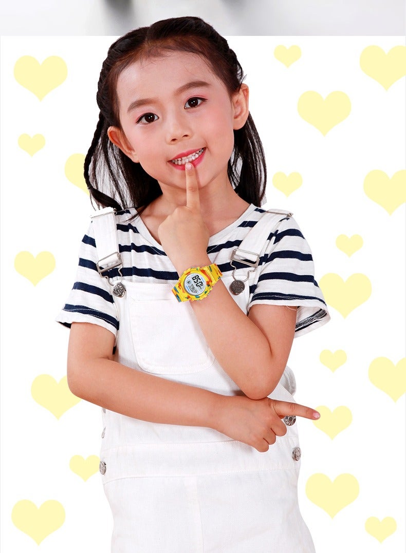 Coobos 2 PCS Children's Waterproof Rubber Digital Watch (Pink/Yellow)  - Image 3