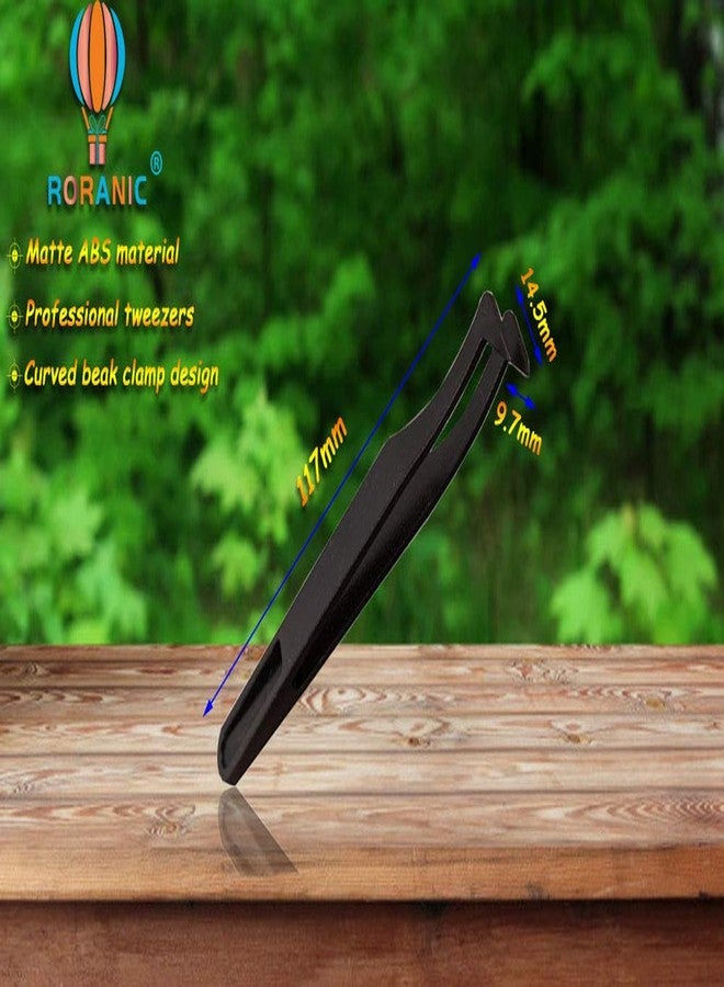 RORANIC Reptile Feeding Tongs,Bug Tweezers for Kids Adults,Plastic Anti-static Curved Tweezers Feeding Tool,Cleaning Supplies & Tweezers for Cricket Clamp Bug Scooper Snake Lizard Gecko Bearded Dragon (Black) - Image 5