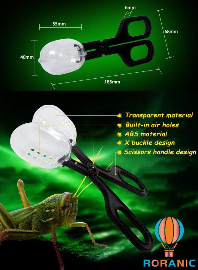 RORANIC Reptile Feeding Tongs,Bug Tweezers for Kids Adults,Plastic Anti-static Curved Tweezers Feeding Tool,Cleaning Supplies & Tweezers for Cricket Clamp Bug Scooper Snake Lizard Gecko Bearded Dragon (Black) - Image 4