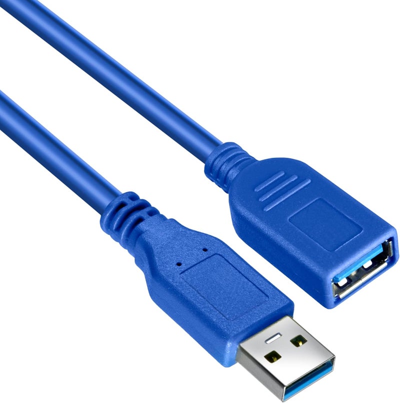 Storite ® 2 Pack USB 3.0 Extension Cable 1.5 Meter – Type A Male to Female, SuperSpeed 5Gbps High-Speed USB Extender Cord for Laptop, PC, Mac, Printer, HDD – Blue (150cm / 4.5 Feet) - Image 3