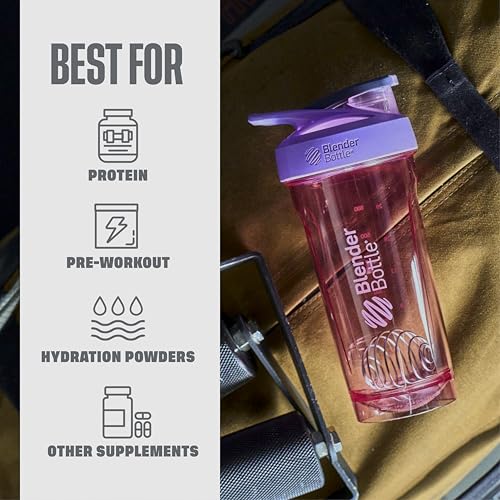 BlenderBottle Sport Shaker Bottle with Wire Whisk, 24-Ounce, Purple – Protein Shakes & Hydration for Athletes & Fitness Enthusiasts, Easy Mixing, Durable & Lightweight, Lockable Lid - Image 5