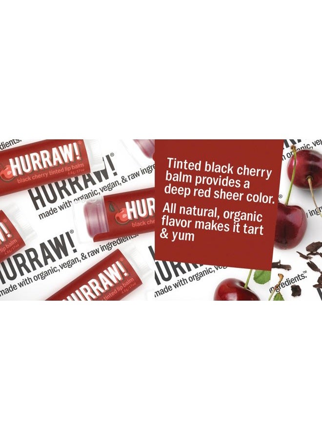 Hurraw! Black Cherry Tinted Lip Balm, 3 Pack: (Sheer Red Tint) Organic, Certified Vegan, Cruelty and Gluten Free. Non-GMO, 100% Natural Ingredients. Bee, Shea, Soy and Palm Free. Made in USA - Image 3