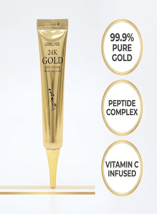 LEBELAGE 24K Gold Fine Line Eraser Eye Cream 40ml x2 [2 Pack] Intense Wrinkle Repair & Radiant Glow with Vitamin C, Peptide & Adenosine, K-Beauty Moisture Lock, 1.41oz x 2 - Image 2