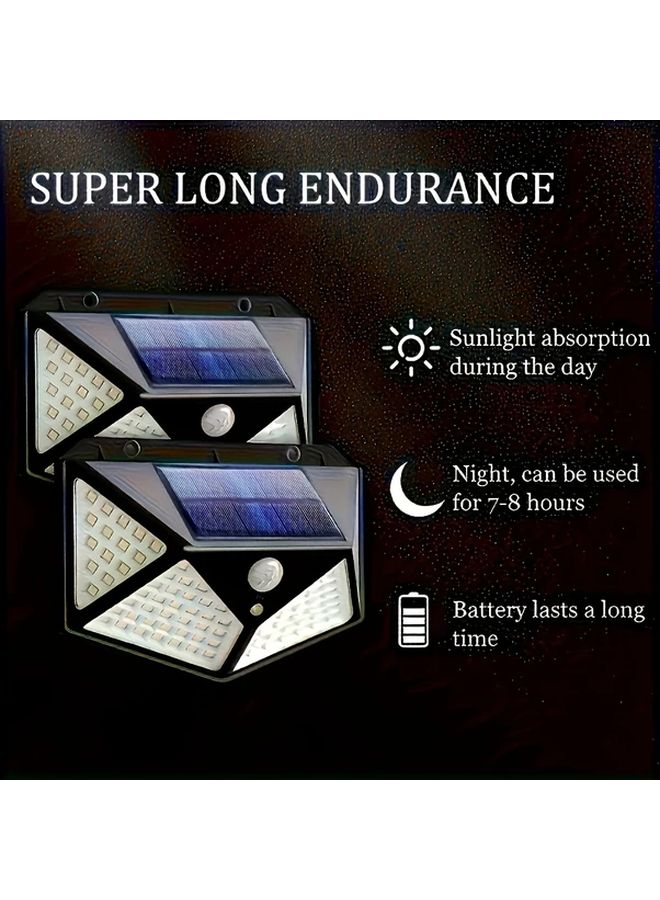 4pcs Solar Motion Sensor Lights 100 LED Outdoor Wall Lighting For Porch Garage - Image 5