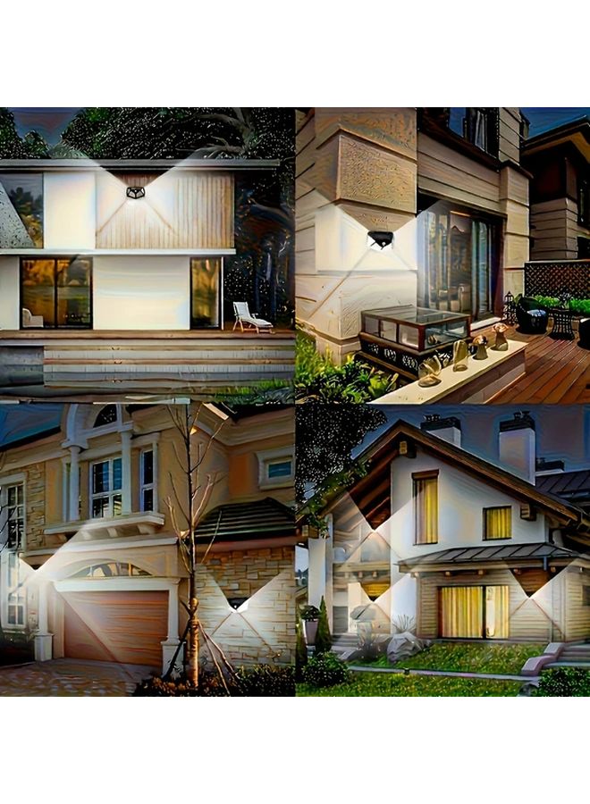 4pcs Solar Motion Sensor Lights 100 LED Outdoor Wall Lighting For Porch Garage - Image 3