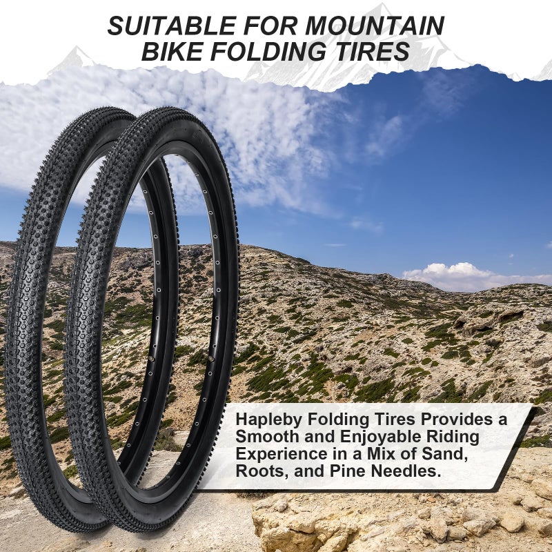 Hapleby 2PCS Premium Folding Bike Tires 26x1.95 Inch (50-559mm), Replacement Mountain Bike Tires 60 TPI Puncture-Resistant, Came with 2PCS Tire levers - Image 5