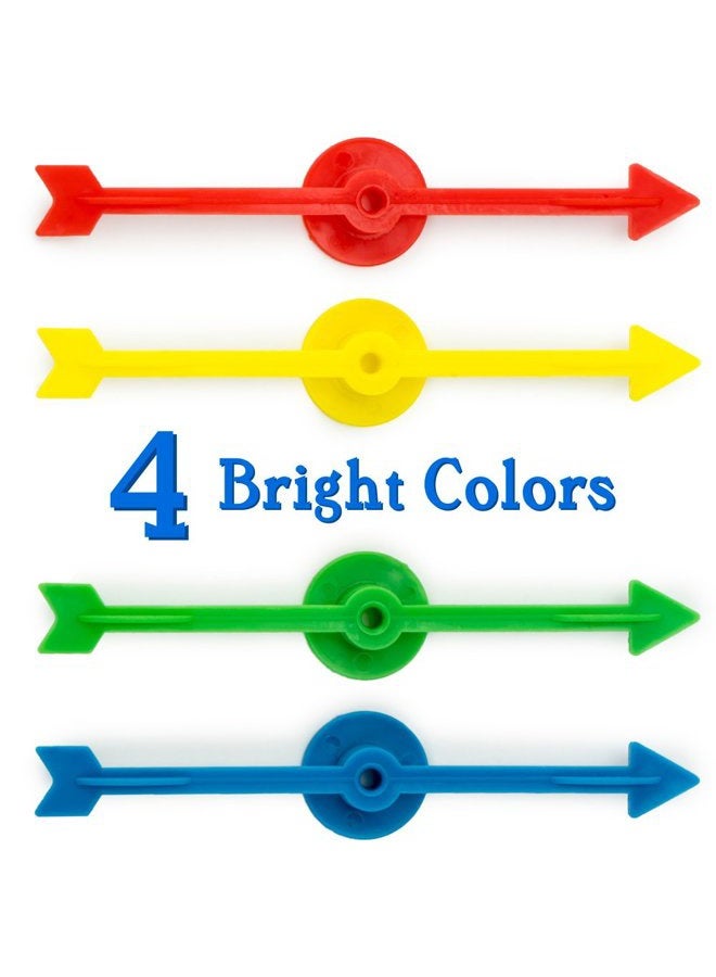 Brybelly 12-Pack of Arrow Game Spinners in 4 Rainbow Colors, 3 Arrows Per Color – Assorted Set of 4-inch Plastic Spinner Game Pieces for DIY Board Games, Replacement Pieces, Projects & Classroom Activities - Image 3