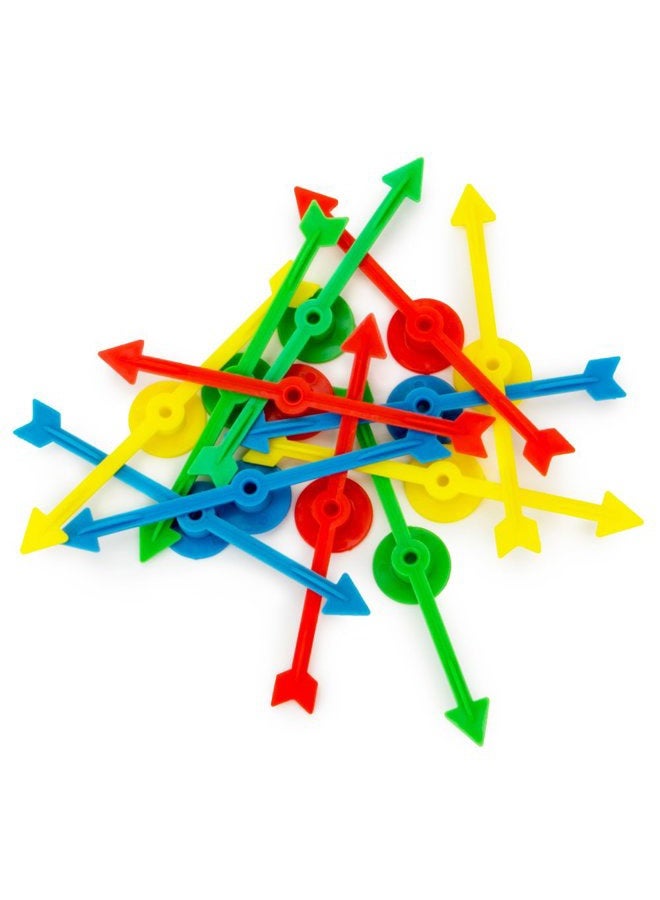 Brybelly 12-Pack of Arrow Game Spinners in 4 Rainbow Colors, 3 Arrows Per Color – Assorted Set of 4-inch Plastic Spinner Game Pieces for DIY Board Games, Replacement Pieces, Projects & Classroom Activities - Image 2