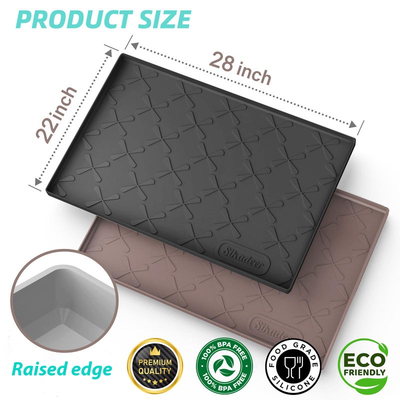 Sika deer SIKADEER 28" x 22" Under Sink Mat Waterproof, Silicone Mat Kitchen Drawer Shelf and Cabinet Liner, Sink Protector for Kitchen Organizers and Storage, Boot Tray Pet Food Mats - Image 3