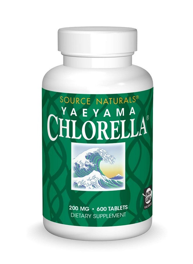 Source Naturals سورس ناتشورالز ياياما كلوريلا غذاء خارق أخضر، ب12 من مصادر نباتية* - 200 ملغ، 600 قرص - Image 1