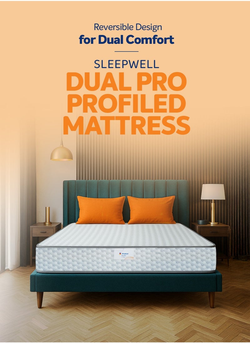 Sleepwell Sleepwell Dual Pro Profiled Foam | 10 Night Trial | Reversible | Gentle And Firm Triple Layered Anti Sag Foam Mattress | Queen Bed Size (200L x 160W x 30H cm), Thickness 30 cm  - Image 1