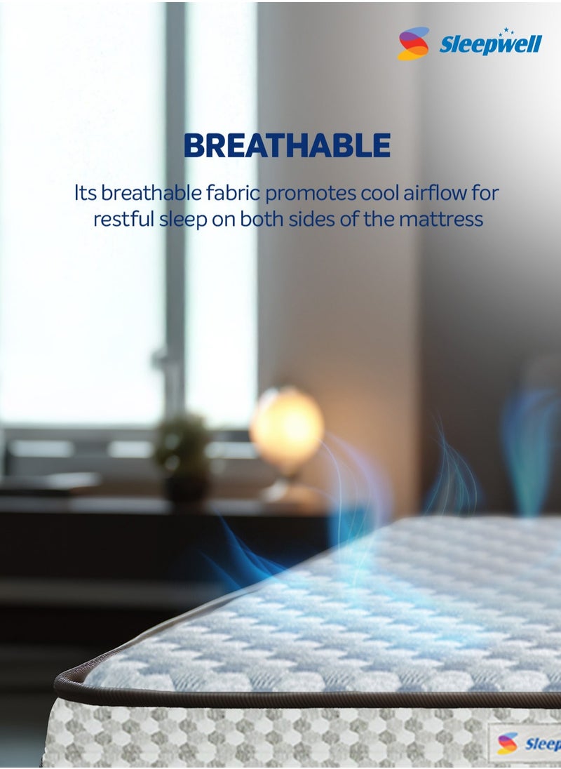 مرتبة Sleepwell Dual Pro Profiled Foam | تجربة لمدة 10 ليالٍ | قابلة للعكس | مرتبة إسفنجية ثلاثية الطبقات مقاومة للترهل ولطيفة وقوية | مقاس سرير كوين (200 طول × 160 عرض × 30 ارتفاع سم)، سمك 30 سم