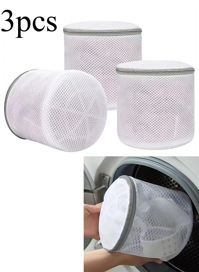 KANGLI 3-Pack Thickened Mesh Laundry Bag Set, Zippered Bra Washing Bags for Machine Wash, Delicates Wash Bag Protector for Lingerie, Underwear, Socks - Image 1