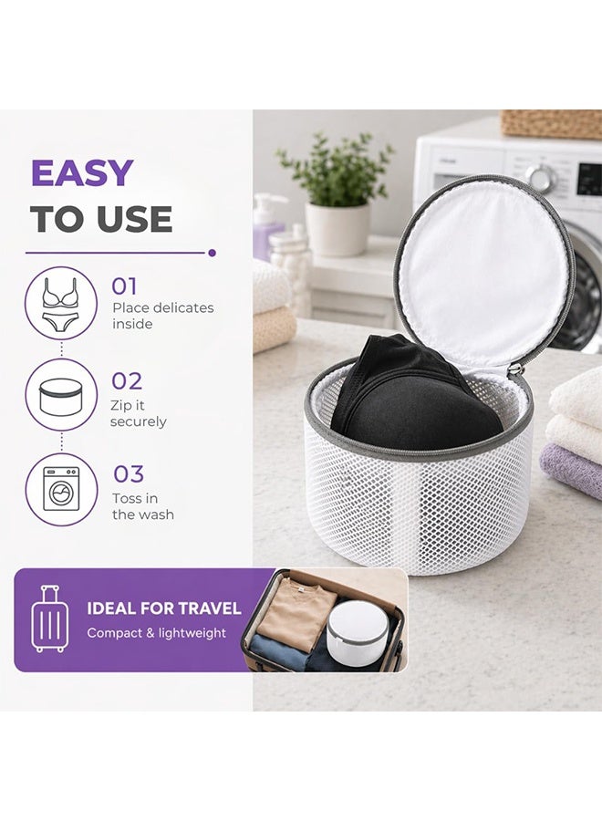 KANGLI 3-Pack Thickened Mesh Laundry Bag Set, Zippered Bra Washing Bags for Machine Wash, Delicates Wash Bag Protector for Lingerie, Underwear, Socks - Image 3