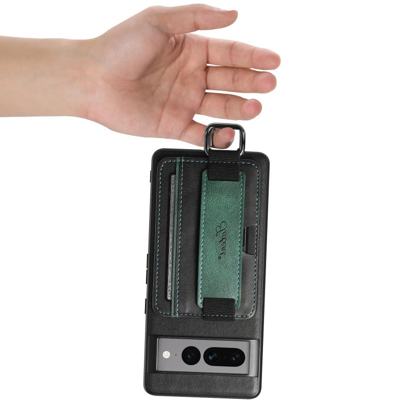 Suteni For Googel Pixel 10 H13 Card Wallet Wrist Strap Holder Pu Phone Case(Black) - Image 5