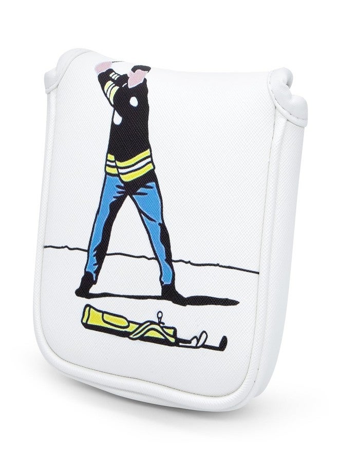 barudan golf Funny Golf Putter Cover Square Mallet Putter Headcover - White Synthetic Leather Golf Club Covesr for Mallet Putters fits for All Brand - Image 1