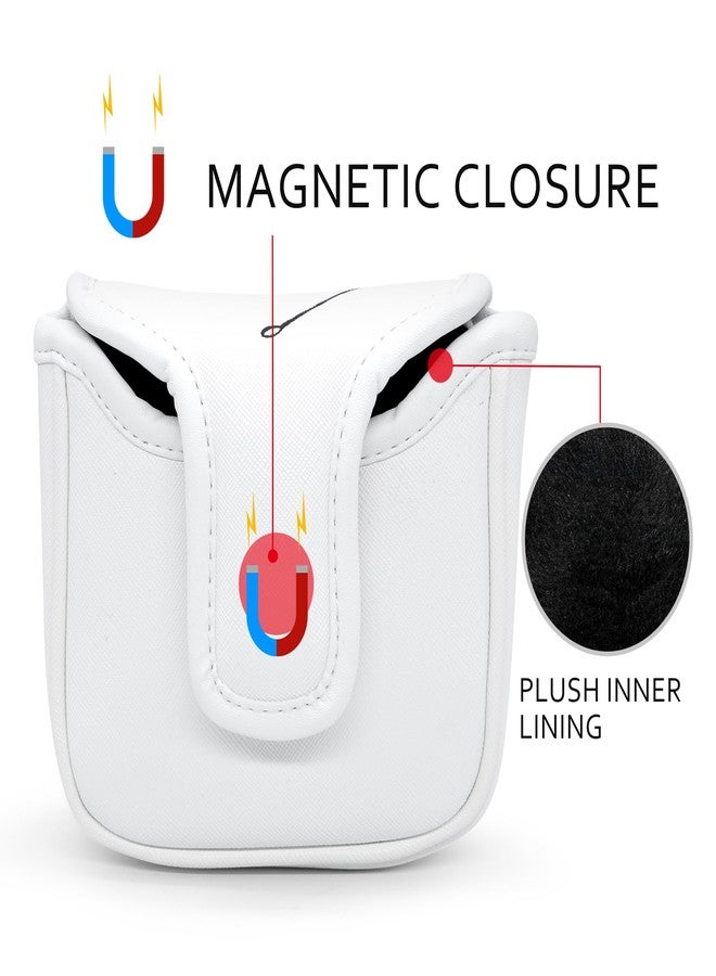 barudan golf Funny Golf Putter Cover Square Mallet Putter Headcover - White Synthetic Leather Golf Club Covesr for Mallet Putters fits for All Brand - Image 5