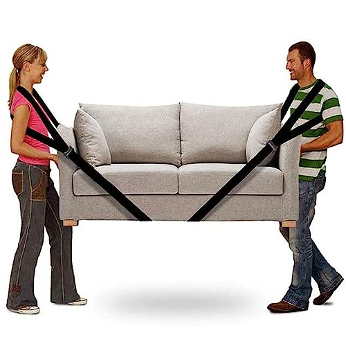 Conyee Moving Straps, 2-Person Lifting Straps for Moving Furniture, Lifting and Moving System Shoulder Belt for Carry Heavy Furniture, Appliances, Mattresses, Lift Heavy Objects up to 800 lbs(Black) - Image 1