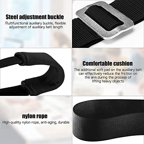 Conyee Moving Straps, 2-Person Lifting Straps for Moving Furniture, Lifting and Moving System Shoulder Belt for Carry Heavy Furniture, Appliances, Mattresses, Lift Heavy Objects up to 800 lbs(Black) - Image 4
