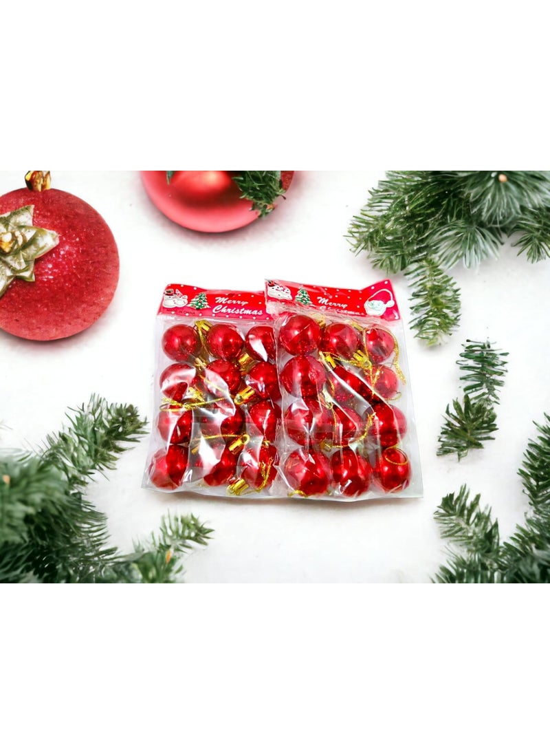 Lazybeee Lazybeee 36 Pcs Red Golden Silver Balls Christmas Tree Hanging Decoration Christmas Balls  - Image 4