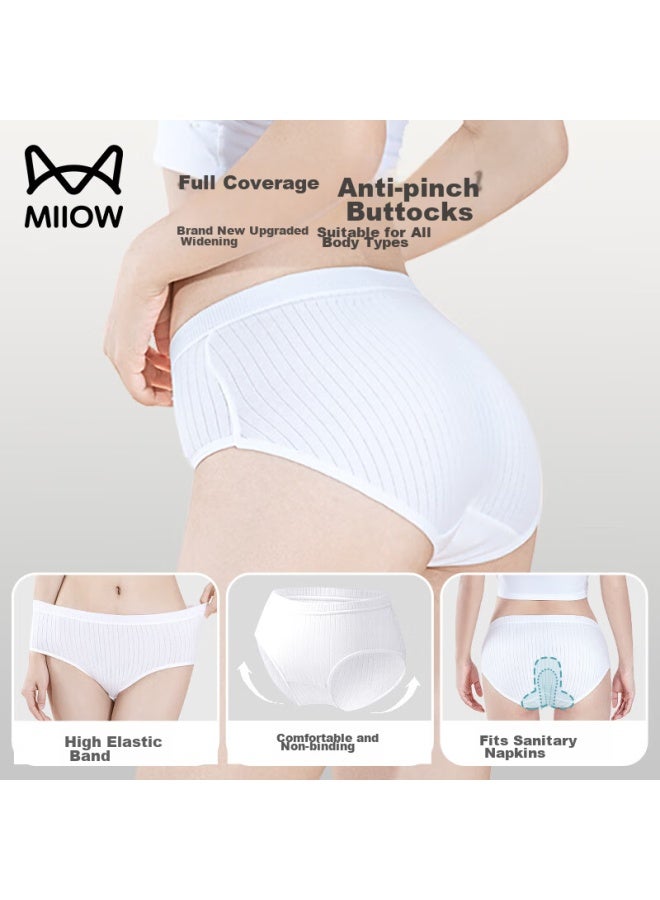 MIIOW Miiow Disposable Women's Underwear, Pure Cotton, No-wash, Striped, Sterile, For Pregnancy, Menstruation, Travel, Business Trips, Colorful  - Image 2