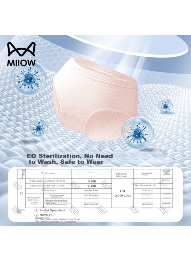 MIIOW Miiow Disposable Women's Underwear, Pure Cotton, No-wash, Striped, Sterile, For Pregnancy, Menstruation, Travel, Business Trips, Colorful  - Image 3