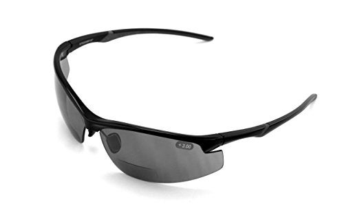 V.W.E. Bifocal High Performance Protective Safety Glasses Light Mirror Tint Bifocal - Reader - Sunglasses Ansi Z87.1 (Matte Black, 1.50) - Image 2