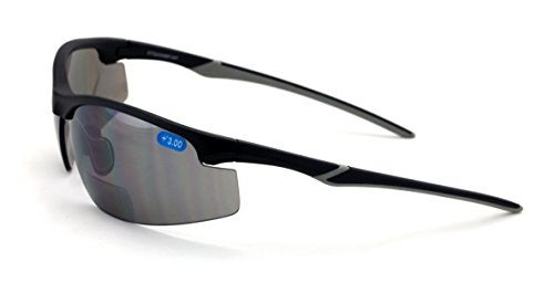 V.W.E. Bifocal High Performance Protective Safety Glasses Light Mirror Tint Bifocal - Reader - Sunglasses Ansi Z87.1 (Matte Black, 1.50) - Image 4