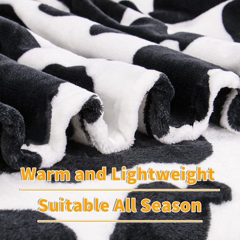 SEEGU Soft Black and White Blanket Throw Cow Print Gifts Stuff 50x60inch Lightweight Cozy Fuzzy Fleece Blanket for Women Men Teenage Girls Boys Bed Couch - Image 3