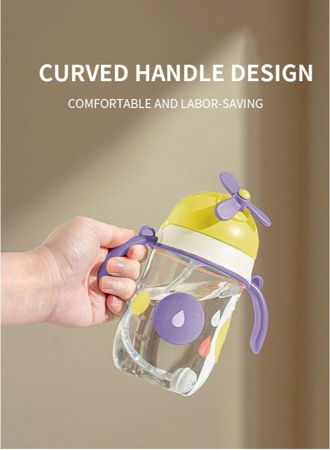 MIXDE Baby Straw Bottle Toddler Water Bottle Sippy Cup for Baby 6-12 Months Baby Straw Cup Sipper Bottle for Kids with Handles 300ml (Purple) - Image 4