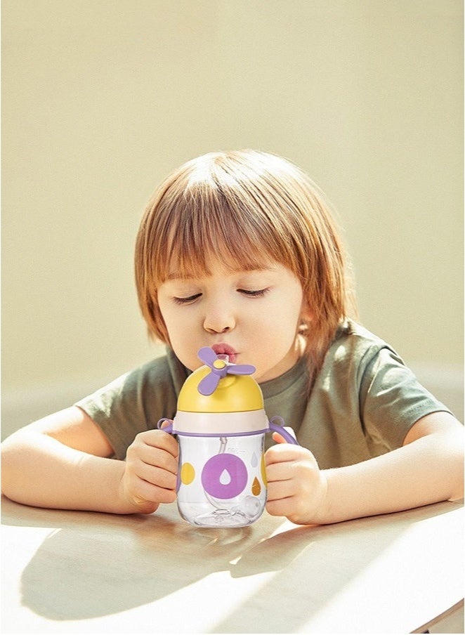 MIXDE Baby Straw Bottle Toddler Water Bottle Sippy Cup for Baby 6-12 Months Baby Straw Cup Sipper Bottle for Kids with Handles 300ml (Purple) - Image 3
