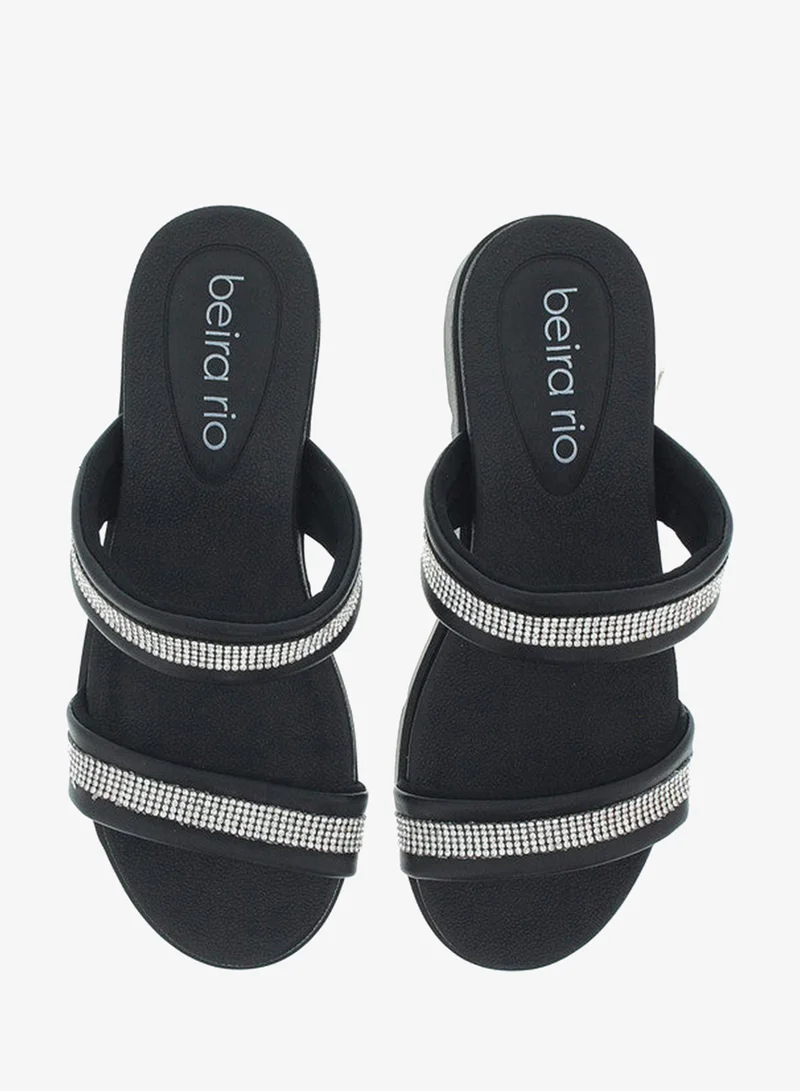 Beira Rio Black Flat Sandals for Women – Stylish Ladies Flat Sandals & Comfortable Flat Slippers for Women | Best Price UAE