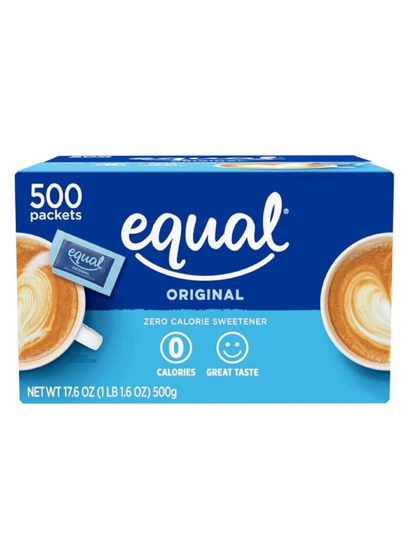 إيكوال مُحلي EQUAL خالٍ من السعرات الحرارية، بديل للسكر، عبوات مُحلي بديل للسكر خالٍ من السعرات الحرارية، بديل للسكر، 500 عبوة