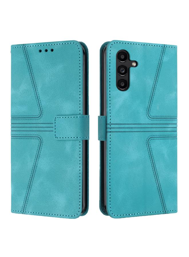 S-TOP Case For Samsung Galaxy S25 5G Triangle Solid Color Leather Phone Case