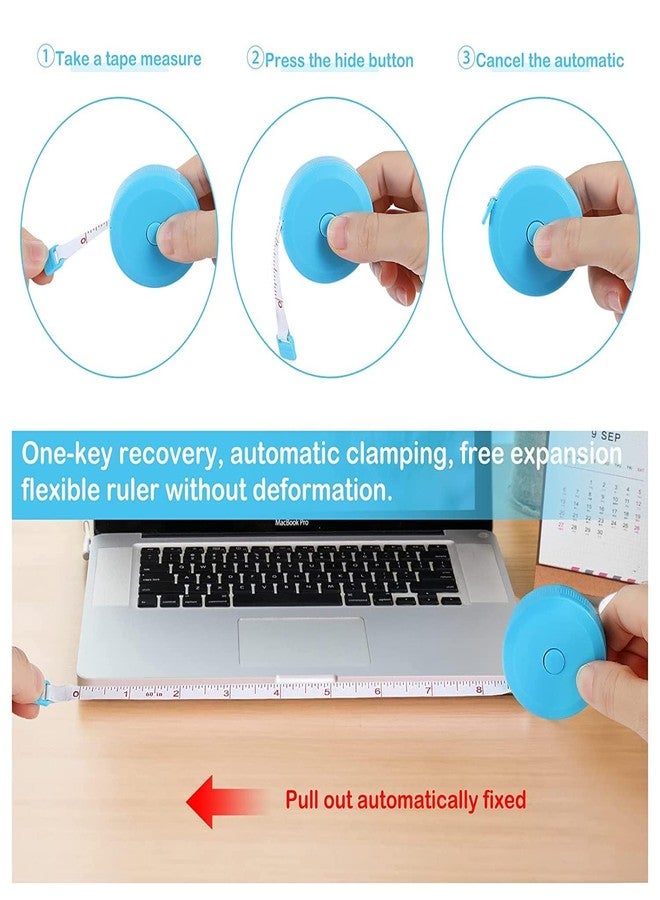 FF Sgdfc 12 Pack Tape Measure, Soft Retractable Measuring Tape 60-Inch/150cm,for Body Measuring Tailor Cloth Home Craft Measurements (12 Colors) - Image 5