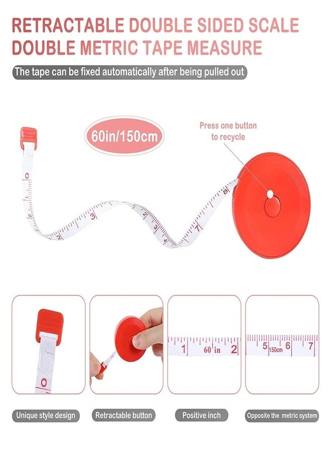 FF Sgdfc 12 Pack Tape Measure, Soft Retractable Measuring Tape 60-Inch/150cm,for Body Measuring Tailor Cloth Home Craft Measurements (12 Colors) - Image 3