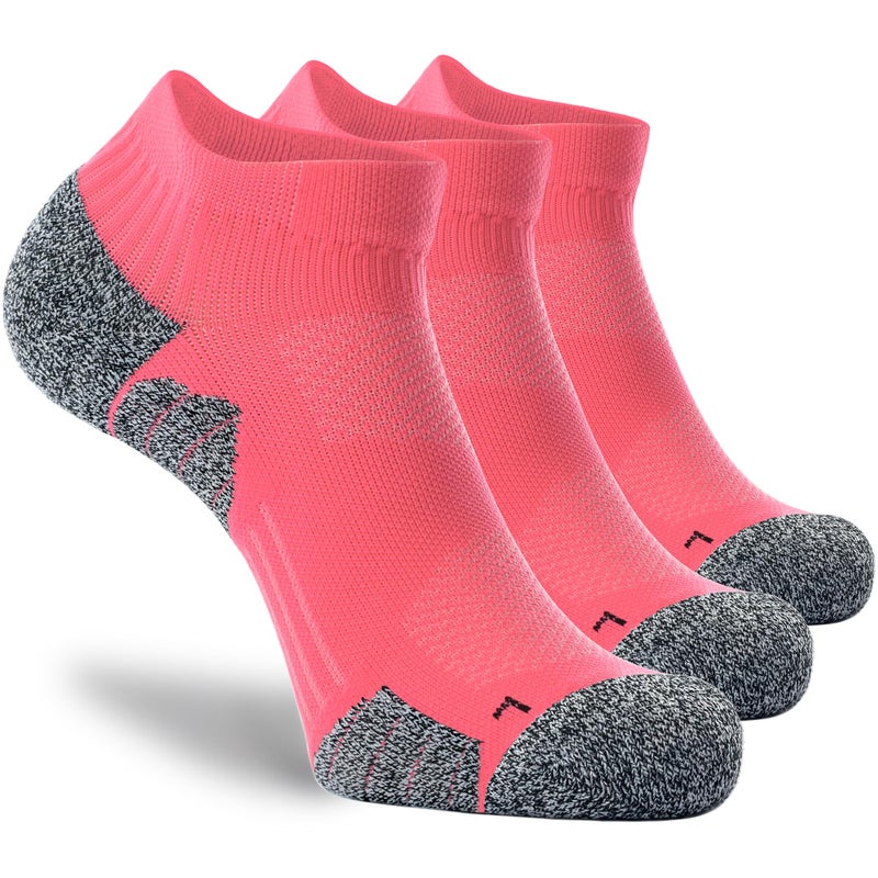 CWVLC Unisex Cushioned Compression Athletic Ankle Socks Multipack, 3-pairs Watermelon, M (7.5-10 W US/ 6-8.5 M US) - Image 1