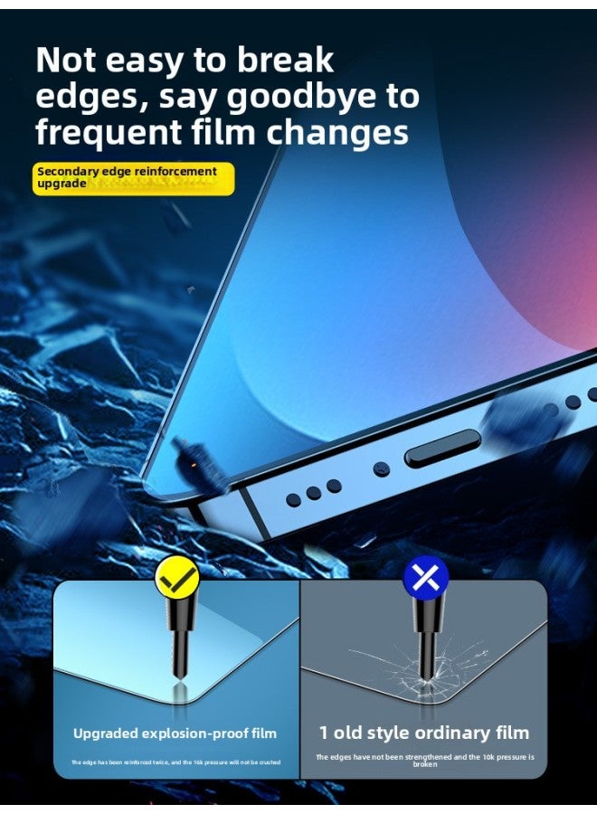For Iphone 13 Tempered Film For Iphone15 Mobile Phone Film 14promax Full Screen 11 12 Coverage Xs Max-Colour:Curved Diamond Tempered Film 【black Edge Privacy Protection】 2 Pieces★Send A Magical Film Sticker-Size:For Iphone 15 - Image 4
