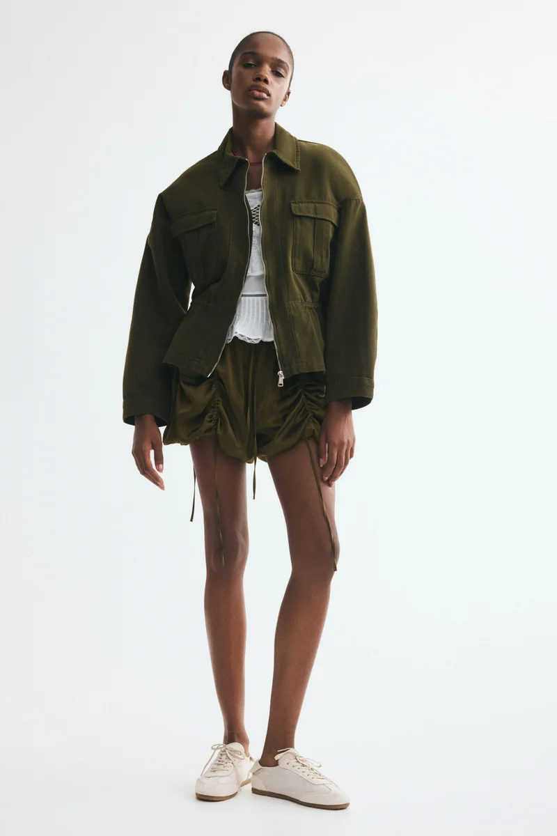 H&M  Drawstring-detail utility jacket for Women | Best Price UAE