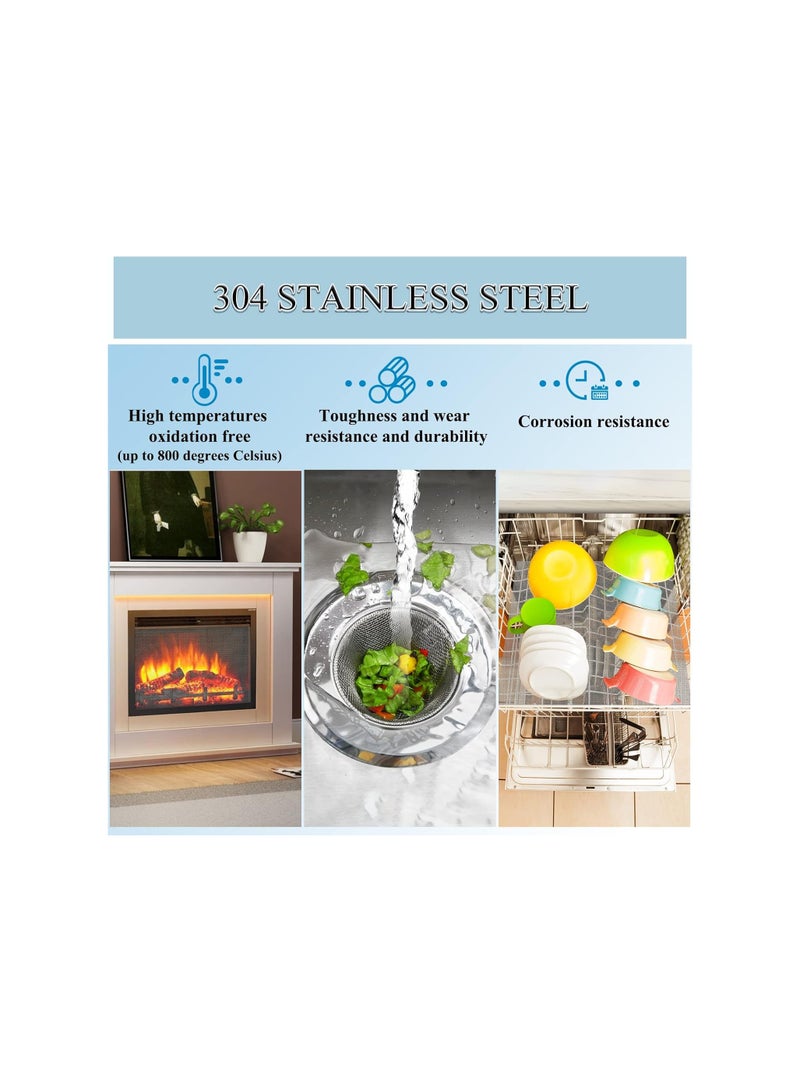 4 حزمة من شبكات الفولاذ المقاوم للصدأ 304 الاحترافية، ثقب 1 مم، مقاومة للصدأ، 20 شبكة فولاذية، شبكة متعددة الاستخدامات، شبكة معدنية لمشاريع الأعمال اليدوية، للنوافذ أو المطبخ أو الحمام، 210 مم × 300 مم - Image 5