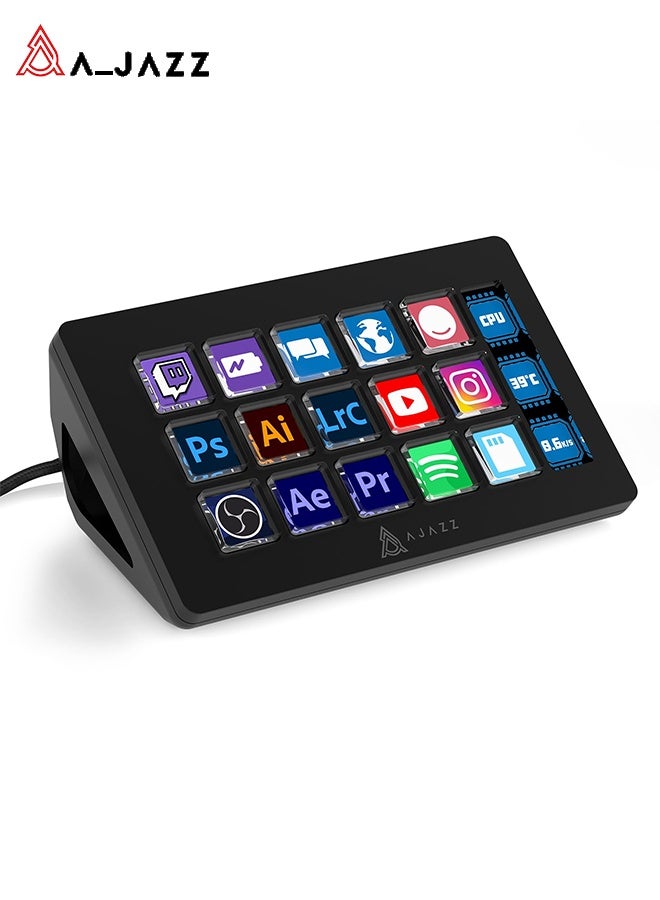 A-jazz The AKP153E supports one-click software launch. This mainstream media console features 15 programmable LCD macro keys and a side information display. It is compatible with Windows and Mac systems and is suitable for on-site video editing, office work, and gaming. - Image 1