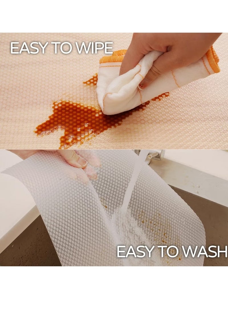 2 Pcs Shelf Liners, Refrigerator, Freezer, fridge Drawer Mats 30cm Wide x 300cm Long, Non Adhesive EVA Plastic Washable Waterproof Pads for Kitchen Cabinet, Pantry Closet, Cupboard, Clear - Image 4