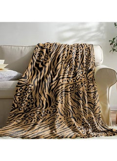 Sowide Tiger Leopard Print Blanket, Brown Tiger Blanket Throws, Soft Fleece Flannel Animal Print Blanket, Cozy Warm Lightweight Fuzzy Plush Gifts for Women Mother Adults, Home Bed Couch Nap, 60"x80"  - Image 3