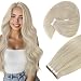 Ve Sunny Platinum Blonde Tape in Hair Extensions Human Hair, Remy Real Human Hair Extensions, Easy to Maintain Durable Adhesive Tape Hair Extensions 22inch 50g 20pcs - Image 2