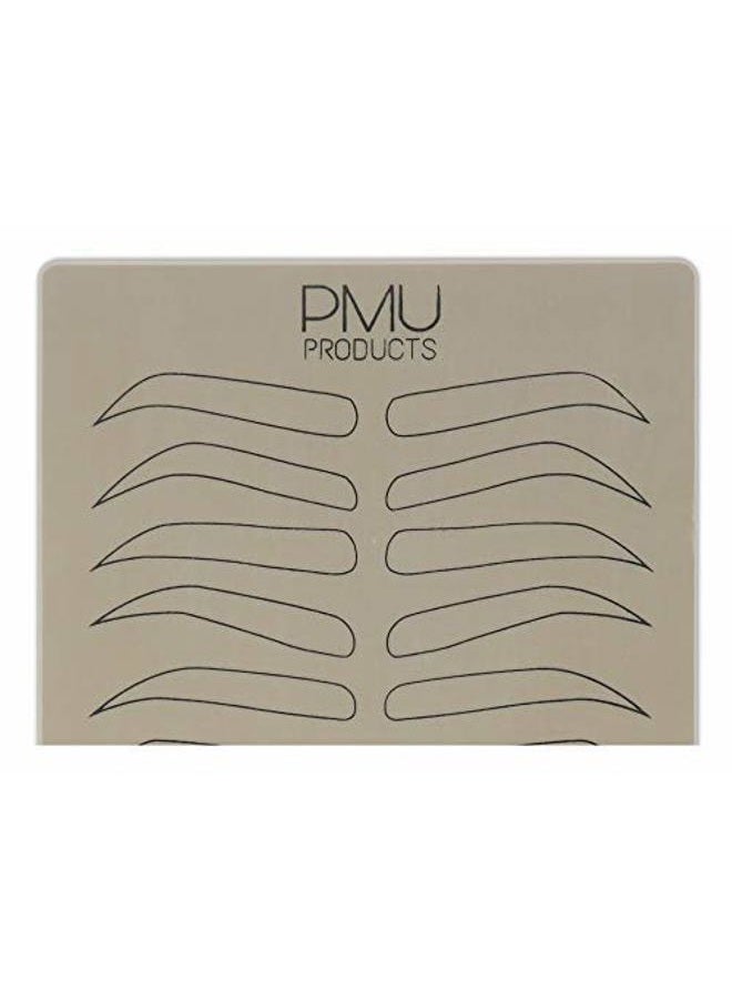 PMU Products PMU Products Cosmopolitan Pack | Microblading Practice Skin Double-Sided | Professional Realistic Hairstroke Tattoo Latex | Special Variety Eyebrow Designs For Cosmetic Tattooing (Black - 5) - Image 2