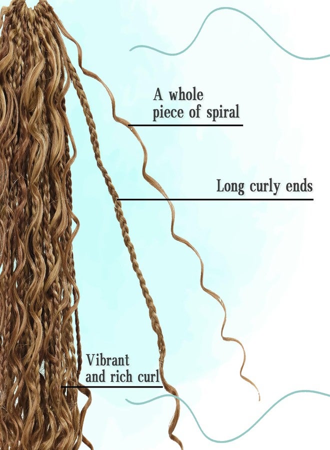 Liyate Goddess Bohemian Box Braids Crochet Hair - 18 Inch Crochet Braids with Curly Ends, 7 Packs Synthetic Braiding Hair Extensions for Black Women, M33/30/27 - Image 4