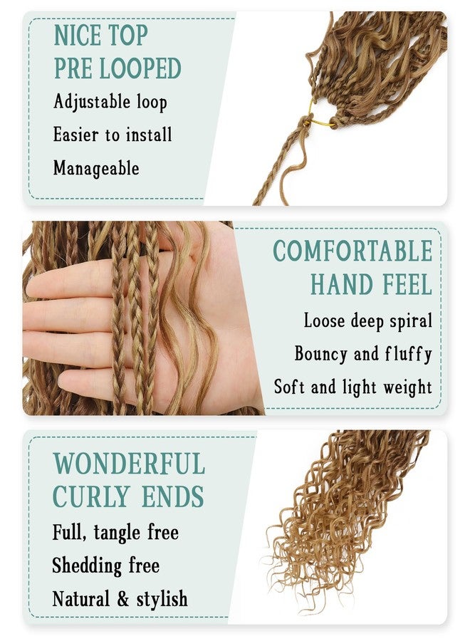 Liyate Goddess Bohemian Box Braids Crochet Hair - 18 Inch Crochet Braids with Curly Ends, 7 Packs Synthetic Braiding Hair Extensions for Black Women, M33/30/27 - Image 5