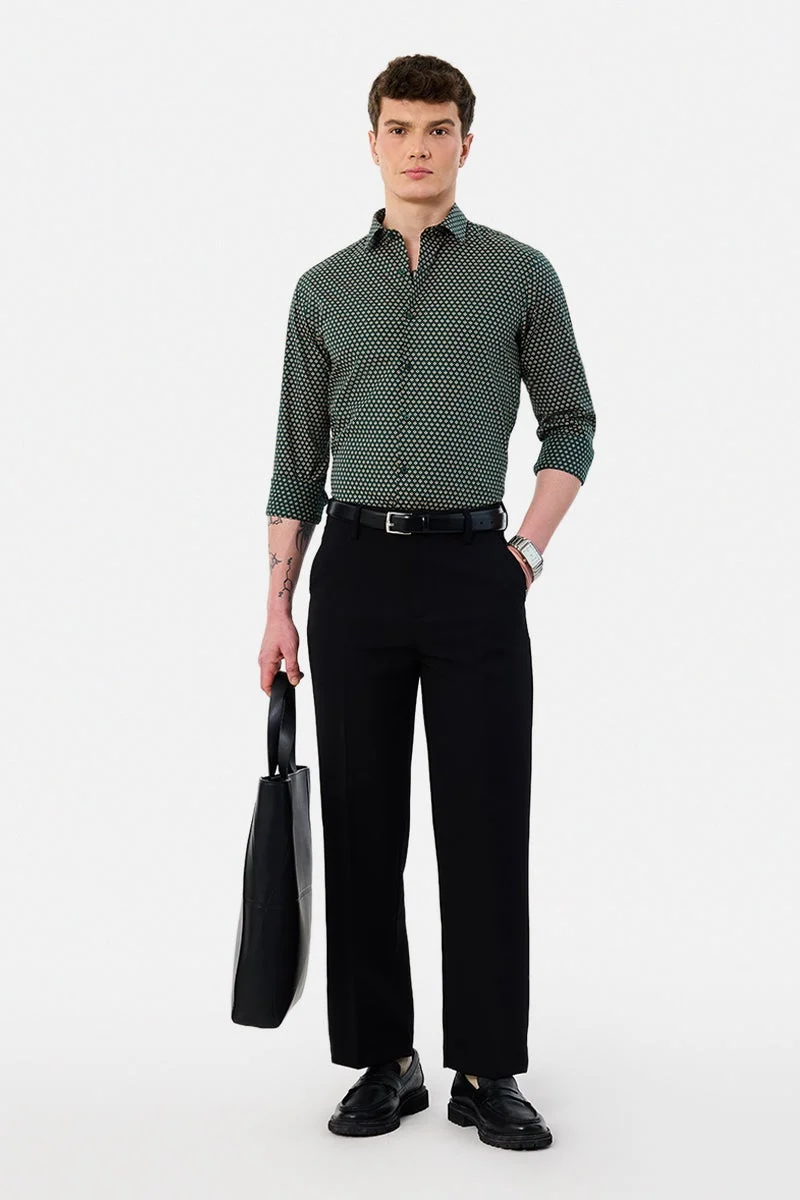 سنيتش قميص قطني مطبوع بقصة ضيقة