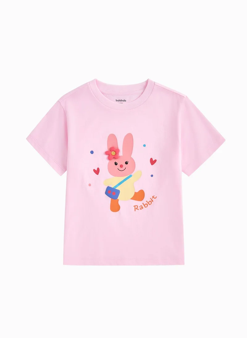 بالابالا Baby Unisex Round V-Neck Short-Sleeved T-Shirt