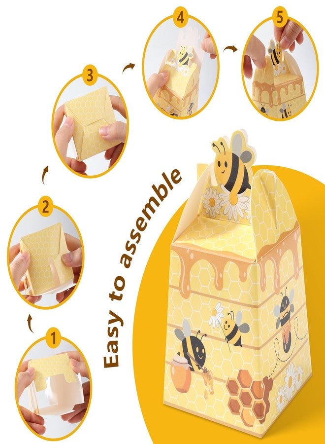 Cyblinia Bumble Bee Candy Boxes 50 Pcs Beehive Gift Boxes Paper Bee Party Favor Box for Birthday Decorations - Image 3